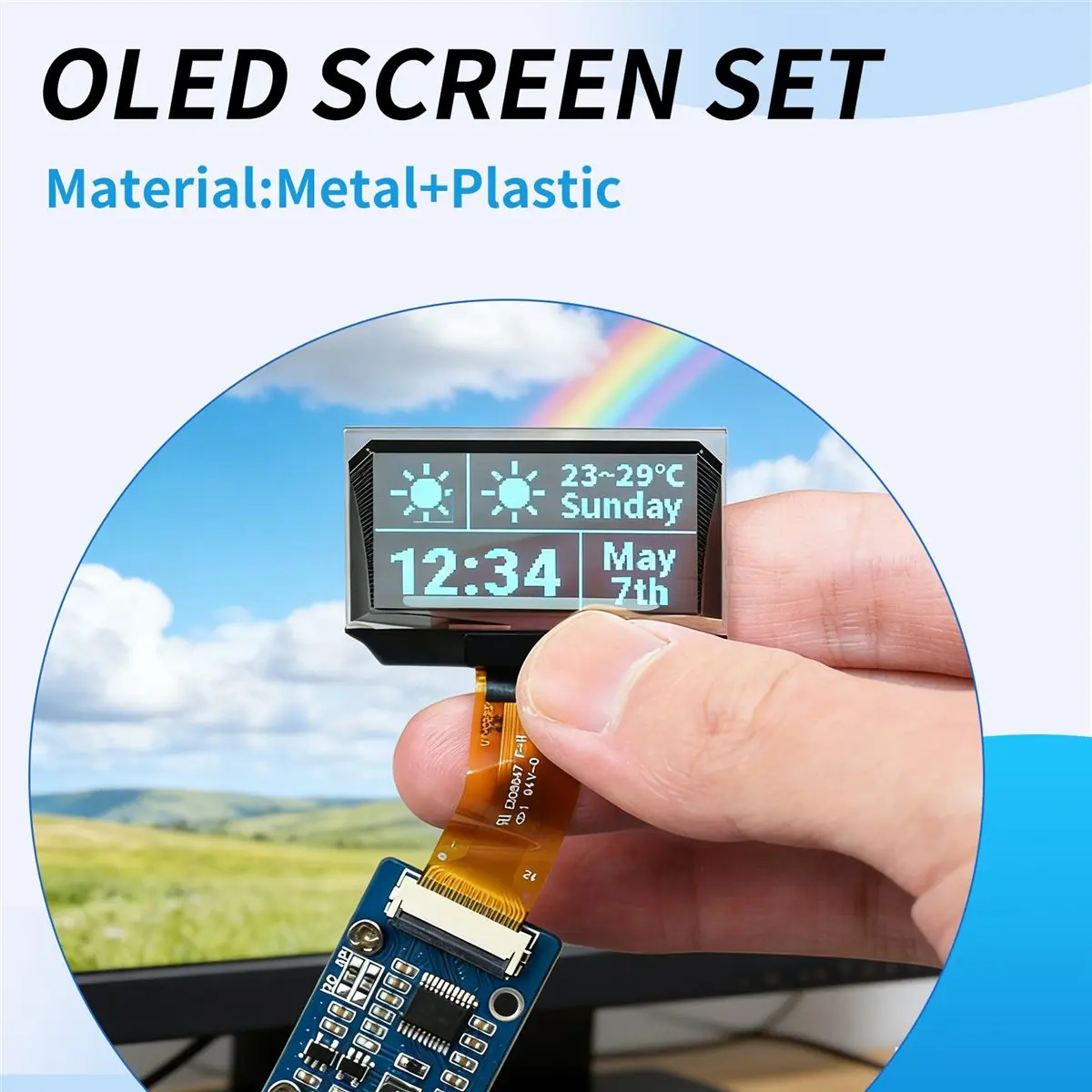 A64K 1.51 Inch Transparent OLED Blue Display Module 128x64 SPI/ Interface