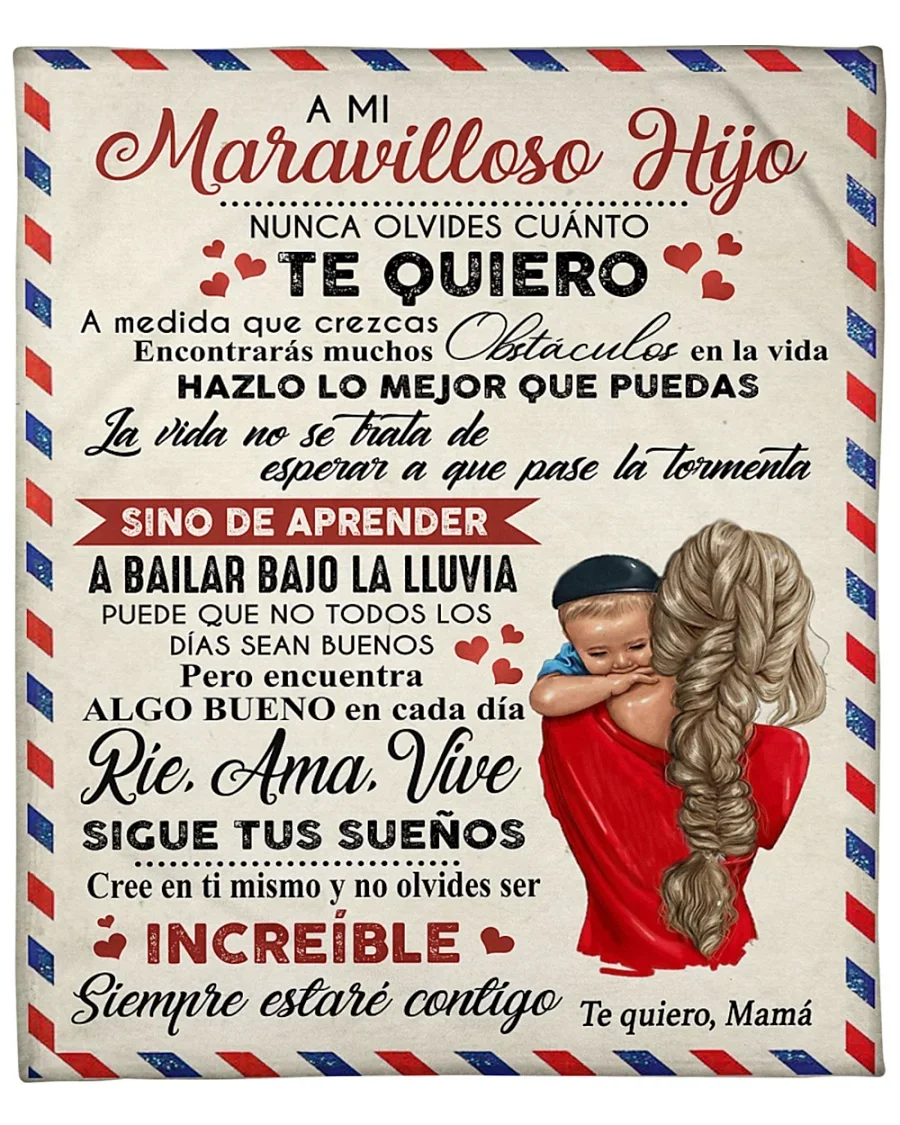 A mi maravilloso Hijo Fleece Blanket Express Love Thin Fall Throw Blankets for Bedroom Sofa Soft Warm Quilts Manta