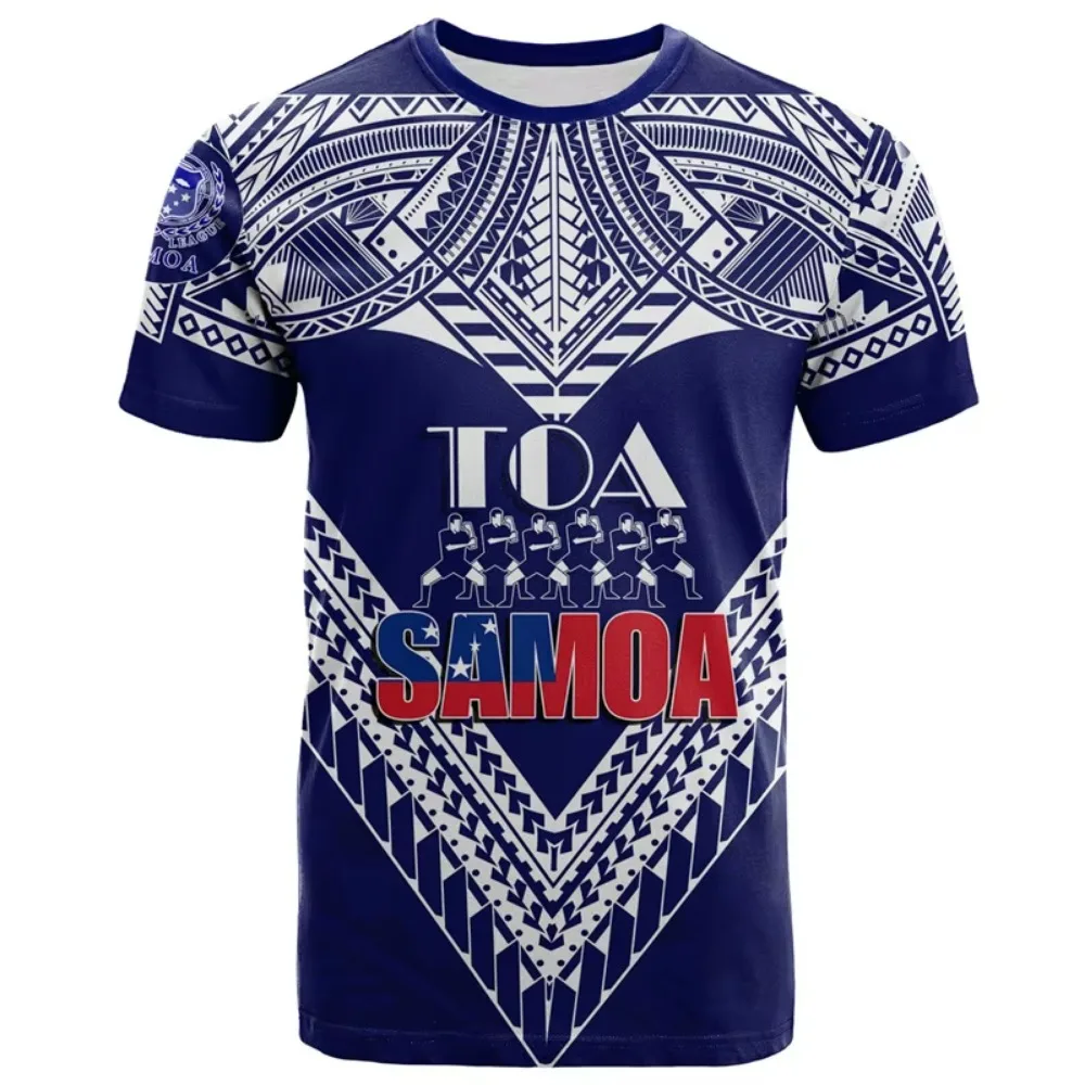 SAMOA Polynesian Tribal Totems Breathable Leisure Quick-drying 3D Printed Men's T-shirt Outdoor Harajuku Street Sports Clothing