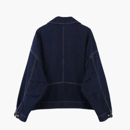 Spring and Autumn New Women's Cowboy Jacket Loose Commuter Short Casual Jacket