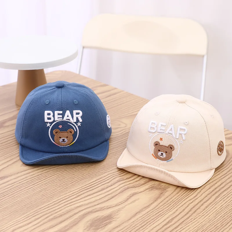 Summer Outdoor Baby Baseball Cap Cartoon Bear Baby Boys Girls Sun Hat Toddler Soft Letter Kids Children Beach Caps