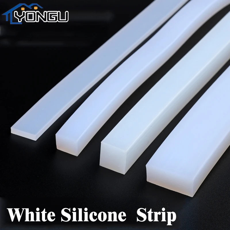 Uszczelka kwadratowa z litej gumy silikonowej, biała