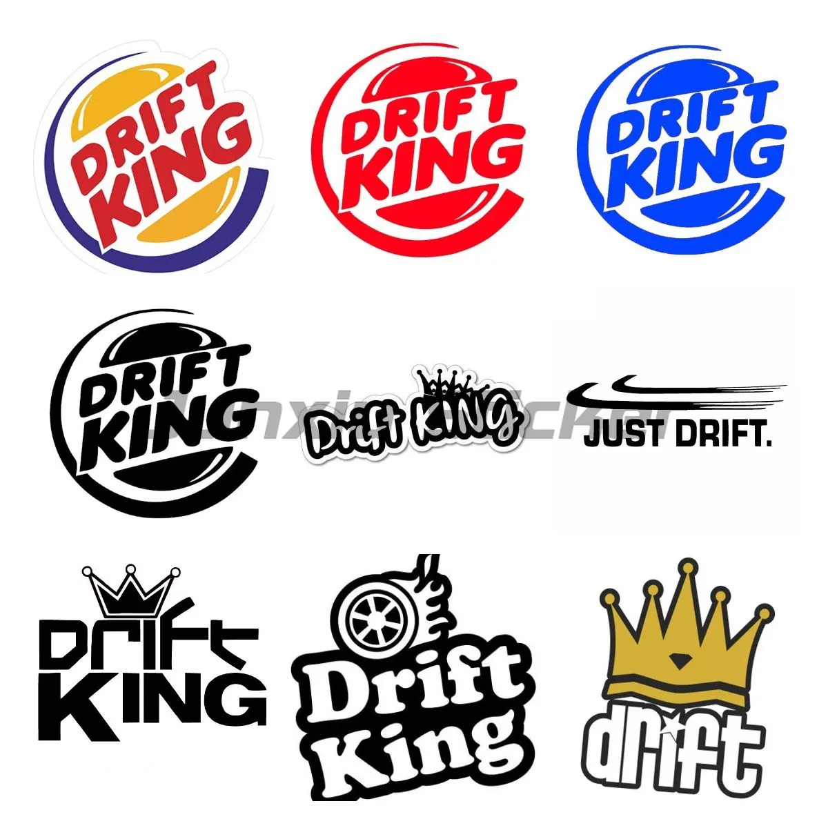 Retro DRIFT KING Spoof Funny JDM Drift Vinyl Car Sticker Cover Scratch Decal Motorcycles Car Accessories