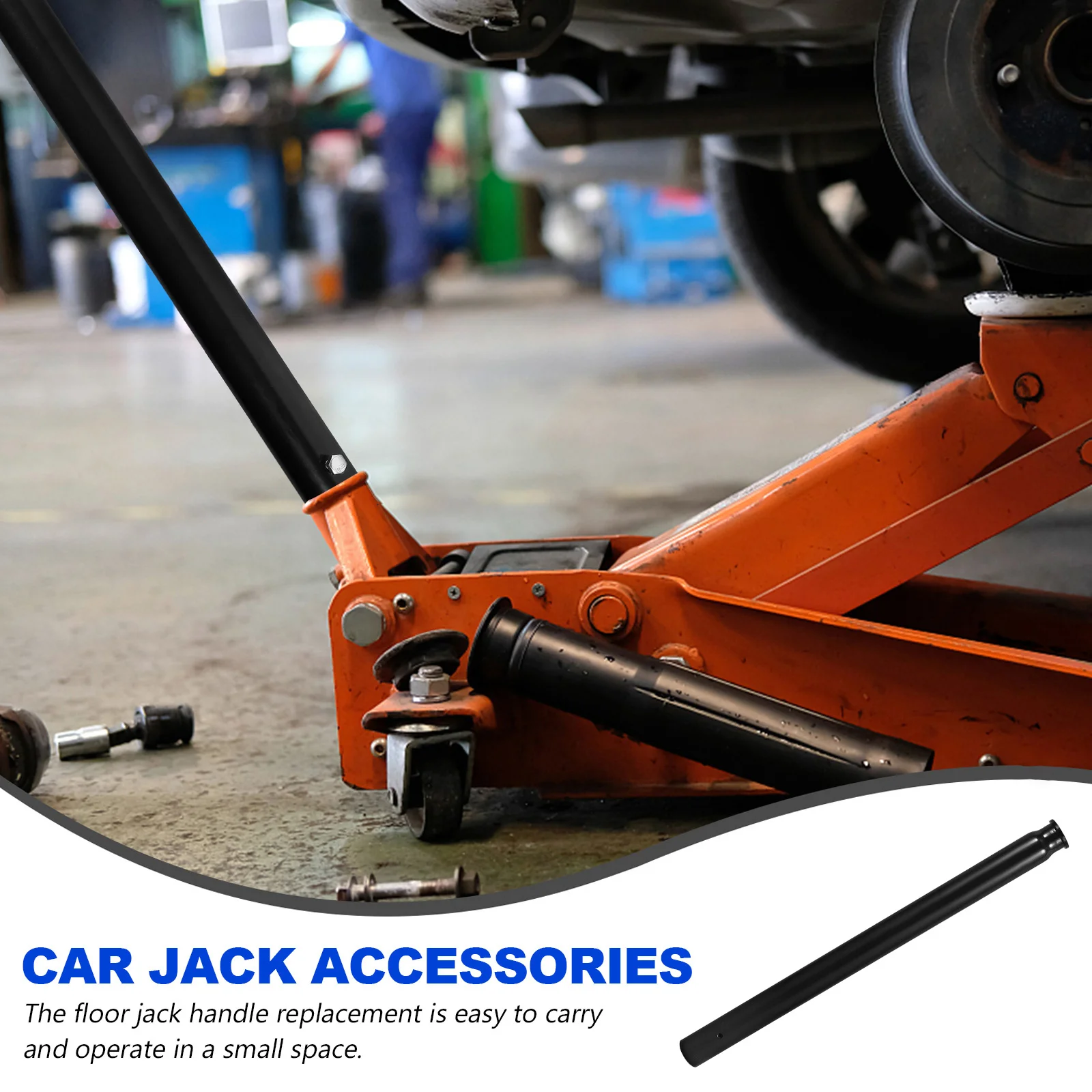 

Hydraulic Jack Handle 3 Ton Floor Replacement Car Accessories Horizontal Pole Lever Black Durable Anti Rust Sturdy Long Lasting
