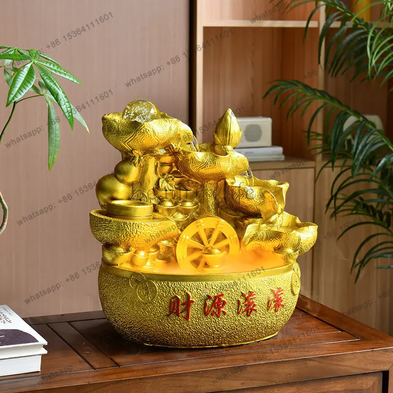 Office feng shui wheel desktop cornucopia entrance flowing water ornament