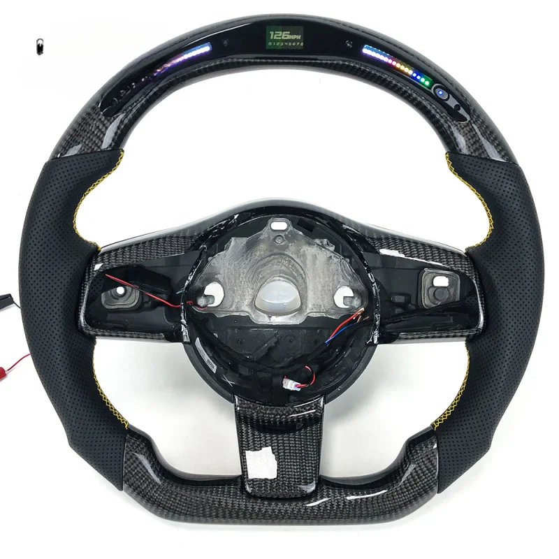 

For Jaguar Real Carbon Fiber LED Display Steering Wheel | E-Pace/F-PACE/F-Type/I-PACE/XE/XF/XJ | Interior Accessory