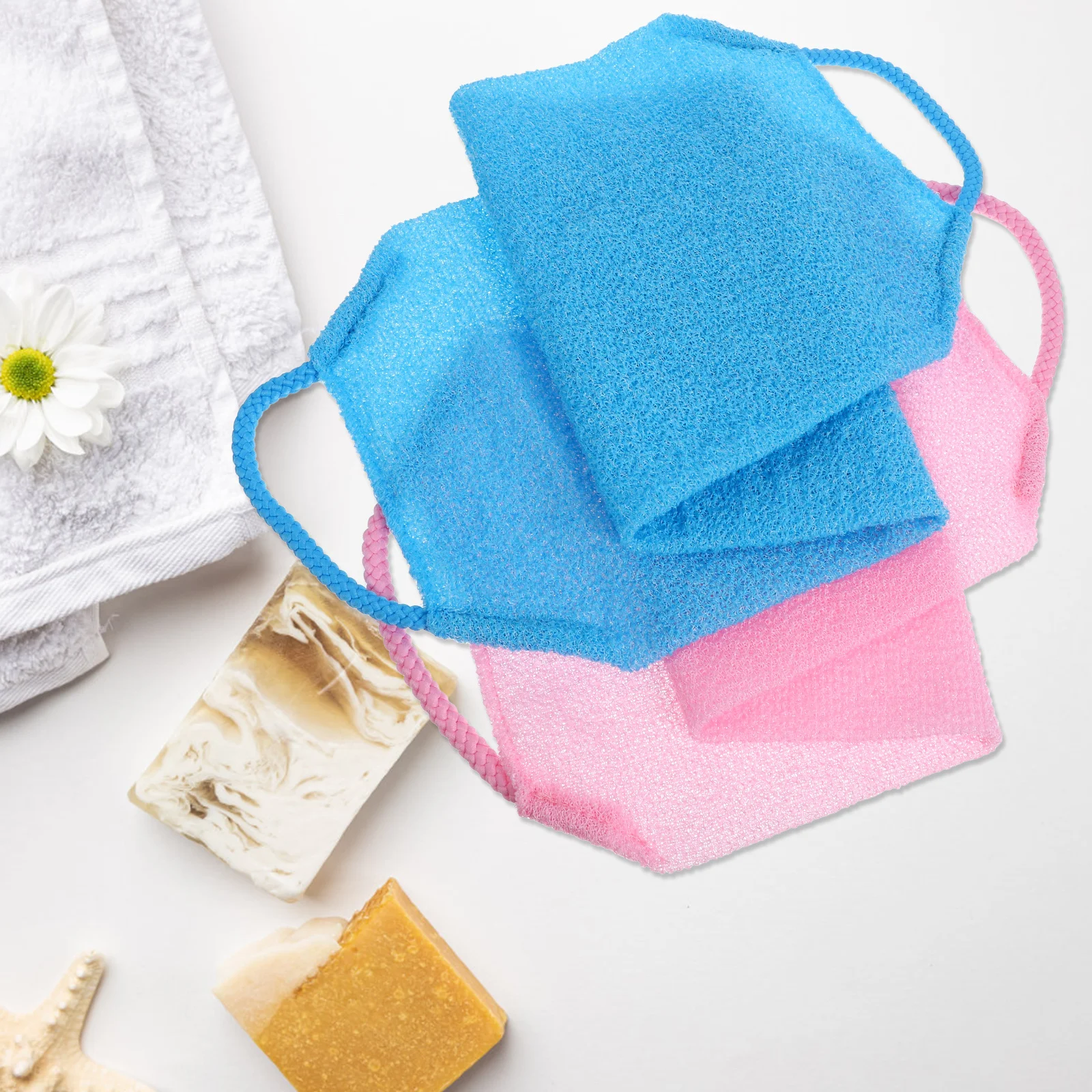 

2pcs Exfoliating Bath Scrubbers Scrubber For Shower Deep Cleansing Exfoliator Washcloth Towel Smooth Skin Tool