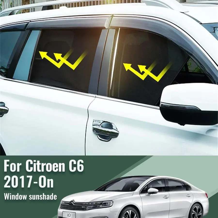 

For Citroen C6 2017 2018 2019 2020 2021 2022 2023 2024 Car Window Sunshade Uv Protection Auto Curtain Sun Shade Visor Net Mesh