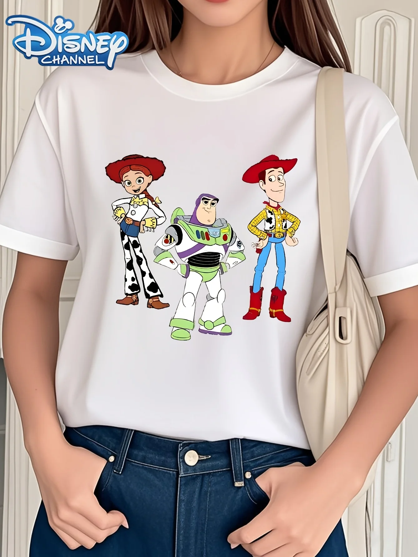 

Disney Women's Casual Short Sleeve T-shirt - Cartoon Character Printed Four Seasons Comfortable Suitable for Casual Wearing