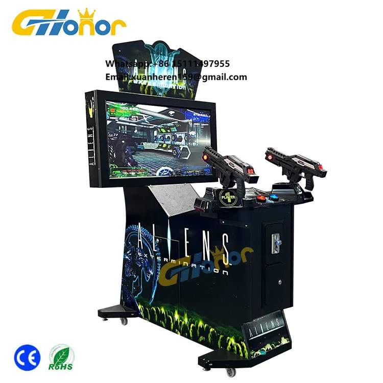 Amusement Park Indoor Coin Operated Shooting Arcade Games Coin Operated Aliens Shooting Gu Simulator Arcade Game Machine