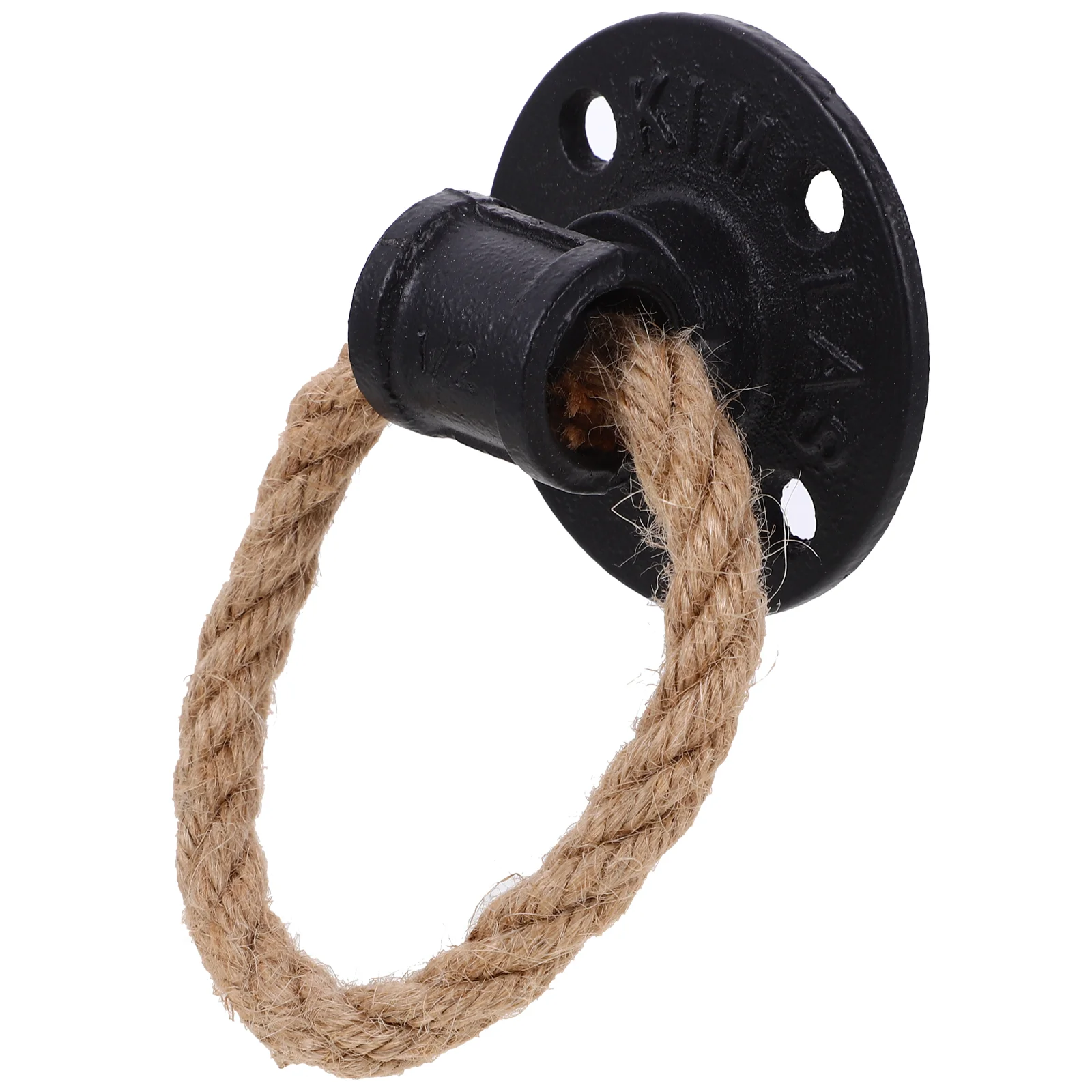 

Rope Pull Ring Black Door Handle Cabinet Dressing Table Knob Iron Vintage Drawer