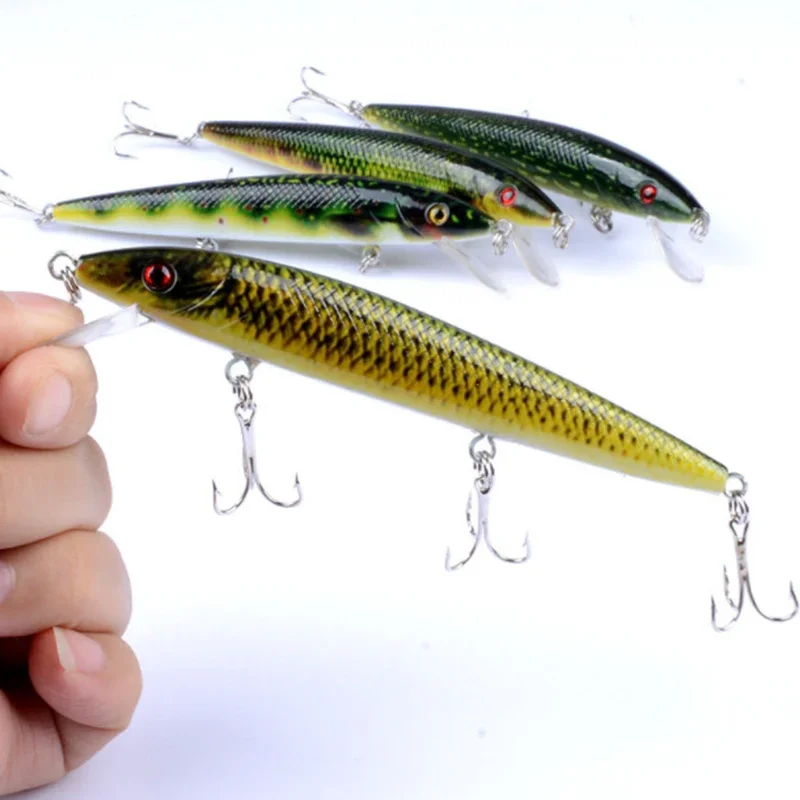 

1Pc 12cm 13.5g Minnow Fishing Lures Floating Wobbler Swimbait Artificial Hard Bait for Bass Pike Crankbait Tackle With Hooks