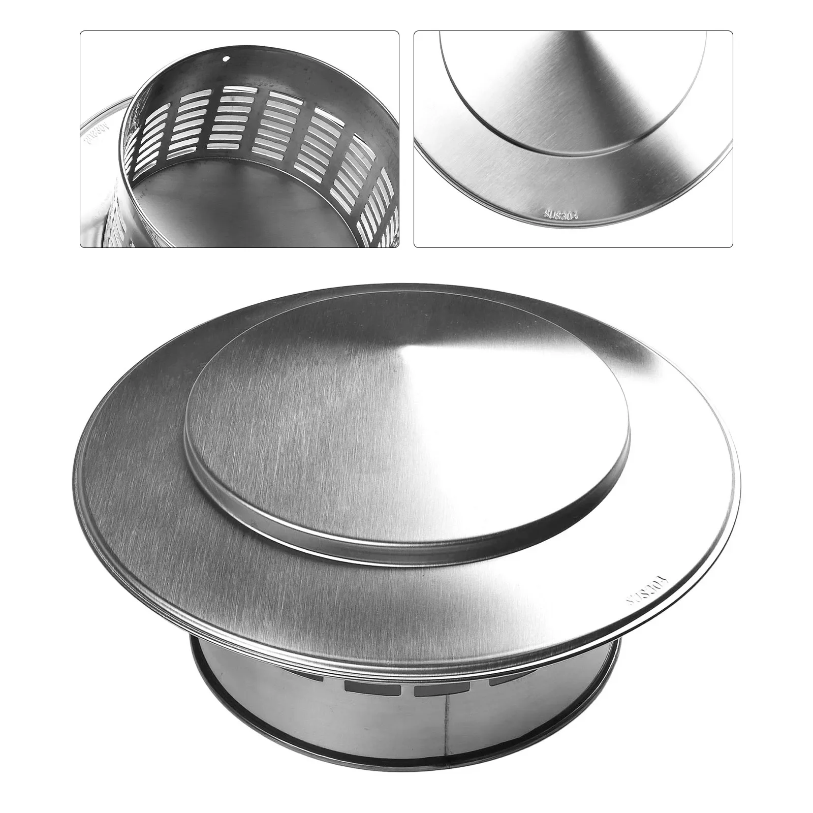 굴뚝 캡 스모크 벤트 외부 벽 배출구 지붕 파이프 배기 후드, 환기 덕트 보호대 스테인레스 스틸 110 160mm