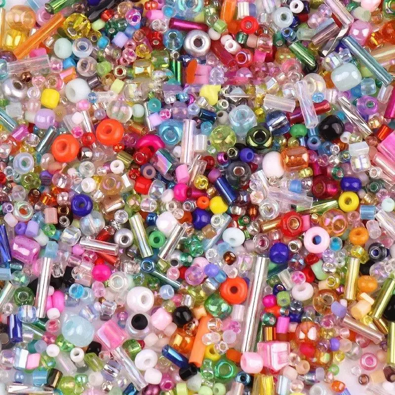

30G/lot Mixed Color Mixed Silver Filled Glass Rice Beads DIY Handmade Beaded Tube Beads Material,Jewelry Clothing Accessories