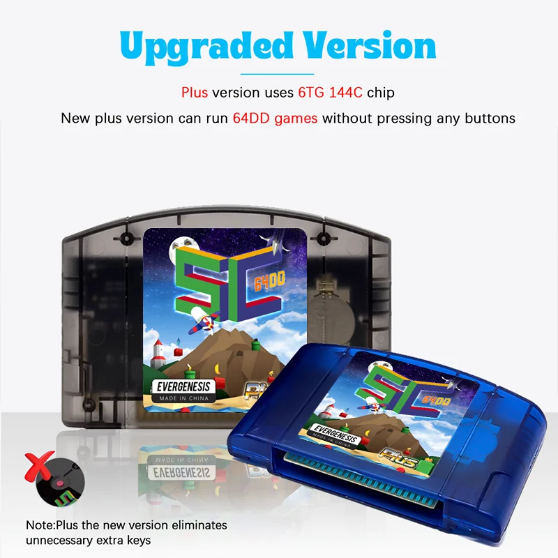 EVERGENESIS 64 مفتوح المصدر N64 5000 في 1 لعبة خرطوشة لنينتندو 64 بطاقة الألعاب مجانية 32G بطاقة التوافق دعم 64DD ألعاب