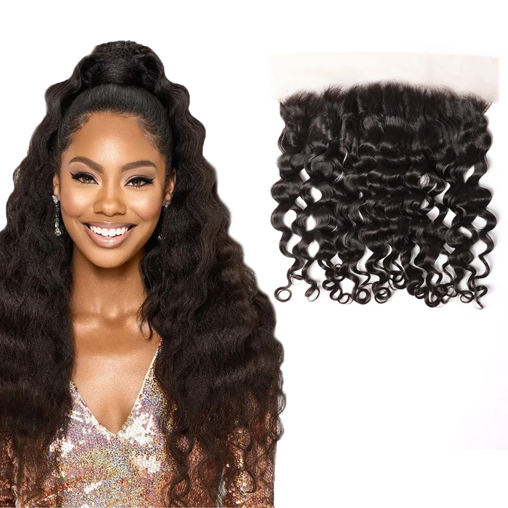 

Frontal Loose Wave 13x4 Transparent Lace Human Hair Natural Breathable Swiss Lace Ear to Ear Frontals Popular For Black Girls