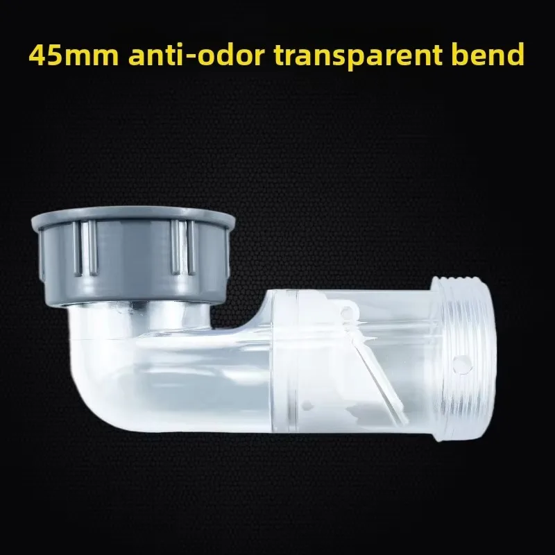 Wash Basin Drainage Pipe Odor Proof Curved Kit Kitchen Sink Drain Pipe Drain Downpipe Joint Drainage Tube Pipeline Accessory