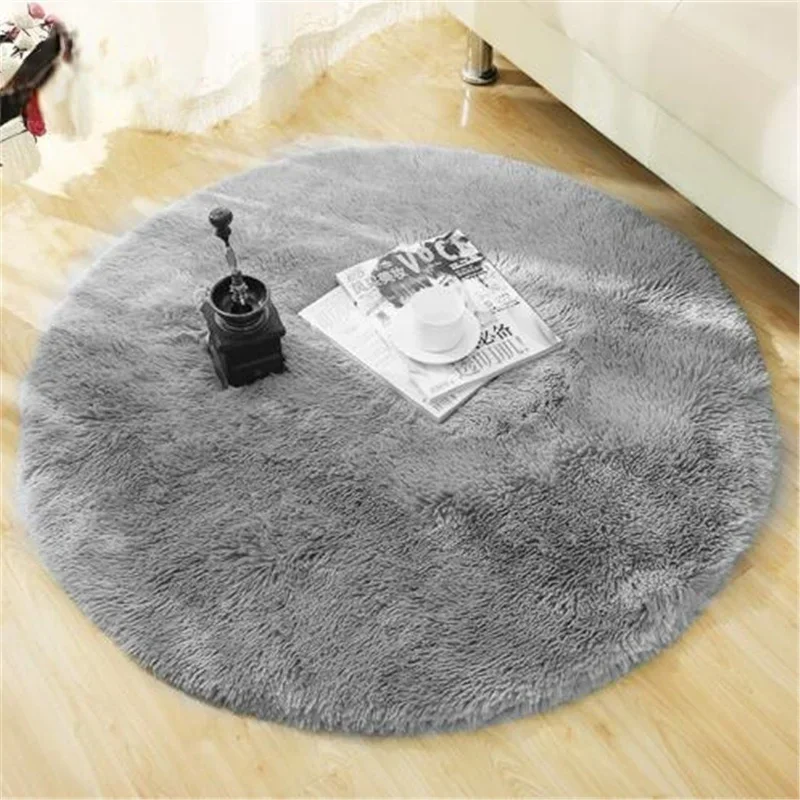 Super Soft Plush Round Rug Mat Fluffy White Carpets for Living Room Home Decor Bedroom Kid Room Decoration Salon Thick Pile Rug