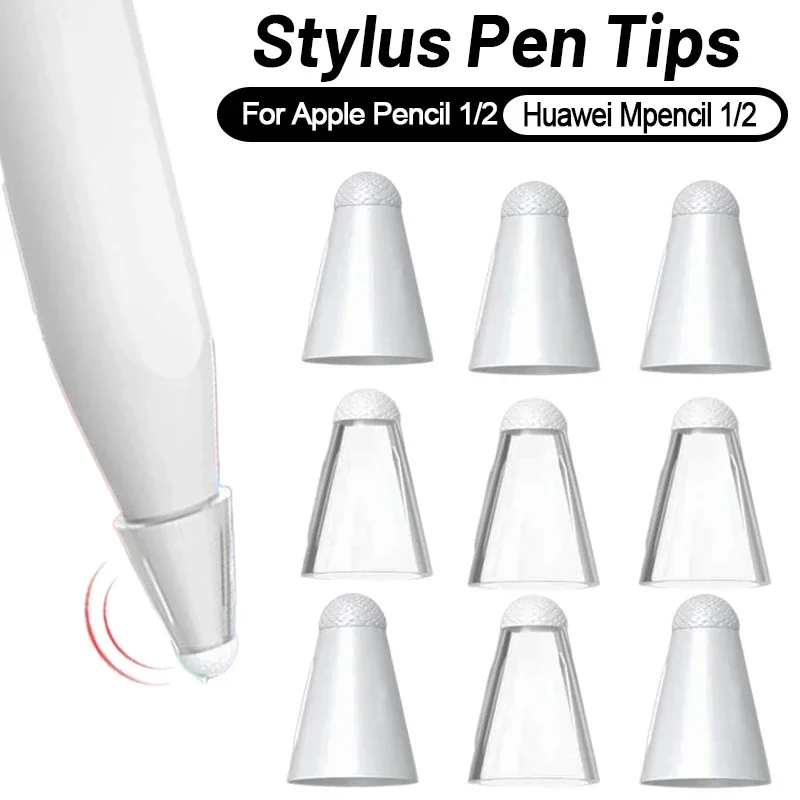 

1/5/10Pcs Stylus Pen Tips Cover for Apple Pencil 1/2 Generation Fiber Replacement Tip Case Nib Protector for Huawei MPencil 1/2
