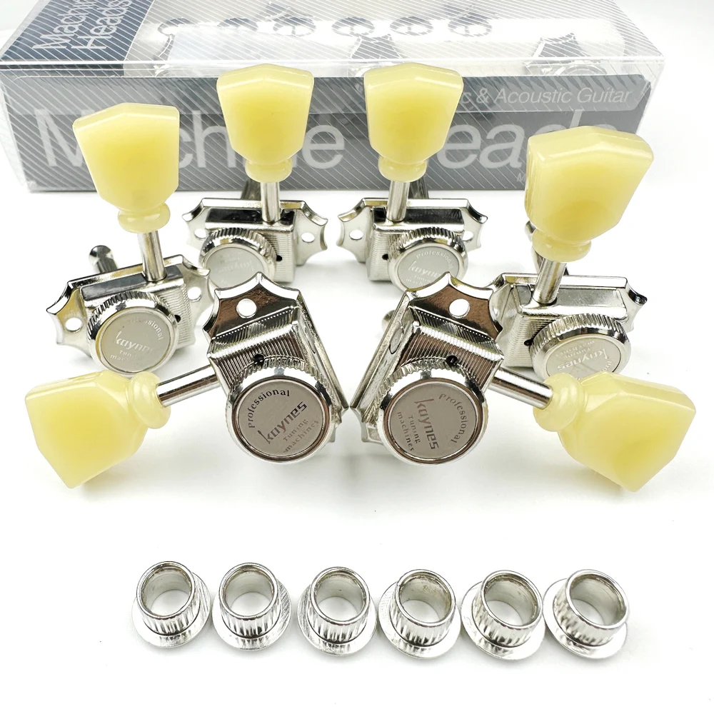 1 Set 3R3L Vintage Deluxe Locking Electric Guitar Machine Heads Tuners For LP SG Guitar Lock String Tuning Pegs Nickel