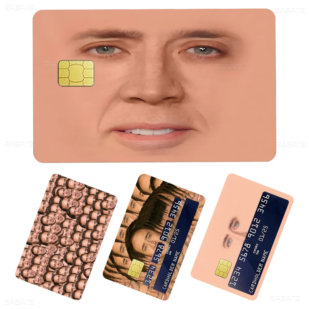 

Nicolas Cage Face Anime Spend Or Save Funny Shell On Off Ultra Thin No Fade Sticker Skin Cover Film For Debit Credit Card