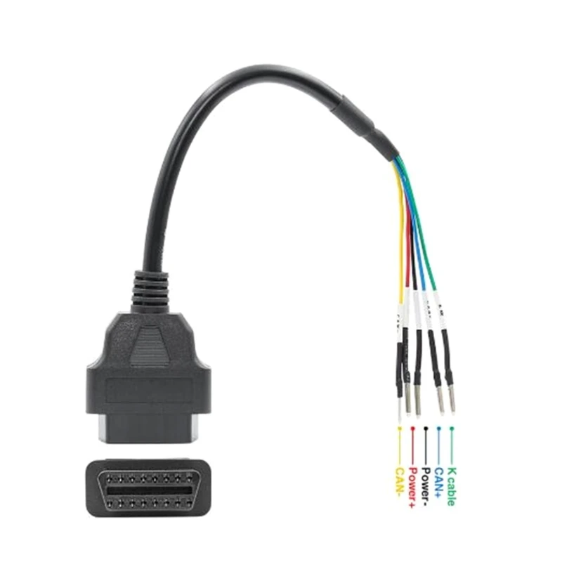 Conector OBD OBD2 de 16 Pines, Cable de diagnóstico hembra K, probador de puente de línea Can