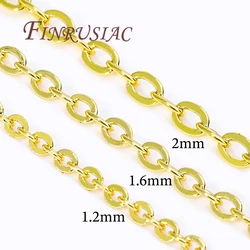 1.2mm 1.6mm 2mm 18K Gold Plated Chains O Shape Chains For DIY Jewelry Making Necklace Accessories,Bulk Chain Wholesale