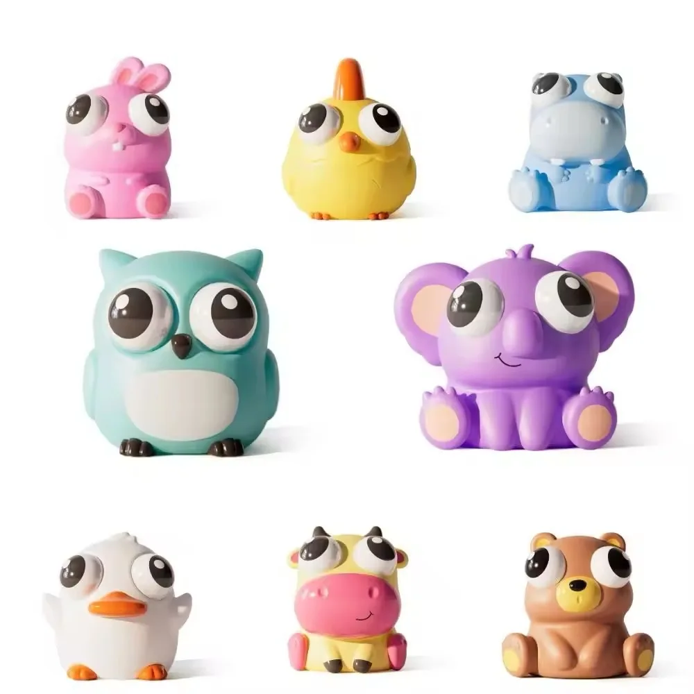 1pc Fun Eye Burst New Portable Eye Pinch Hole Squeeze Toy 3D Stress Relief Cartoon Animal Toy Gift for Kids and Adults