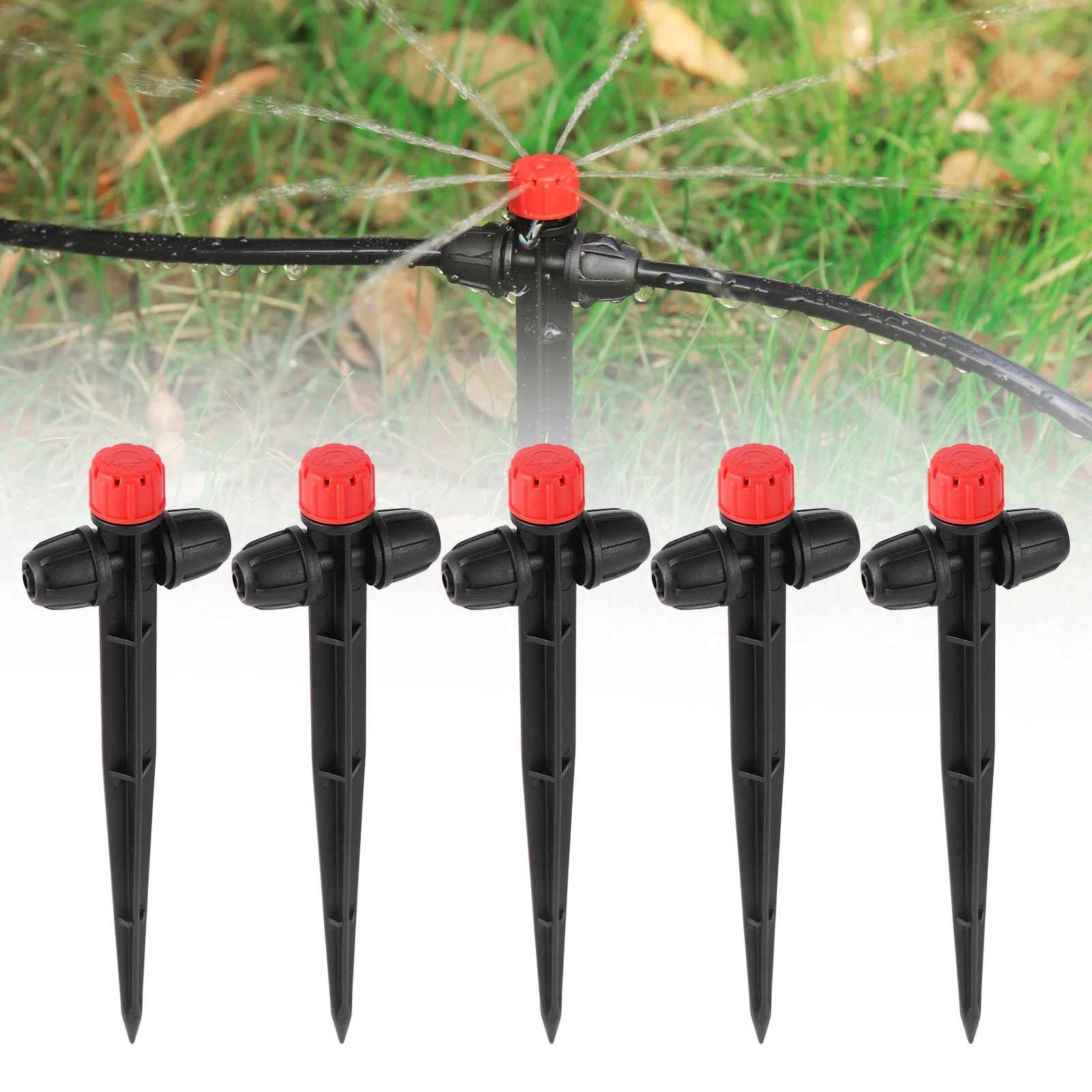 10/30Pcs Spiked Dripper Sprinkler 8 Hole Drop Emitter All Round Scattering Sprinkler Garden Flower Watering Irrigation Supplies