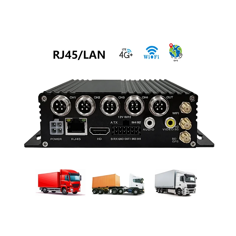 Suntex MDVR 4-канальный мобильный видеорегистратор с 4G Wi-Fi GPS Автомобильный видеорегистратор поддерживает двойные TF-карты для автобусов Грузовиков Автомобильный черный ящик