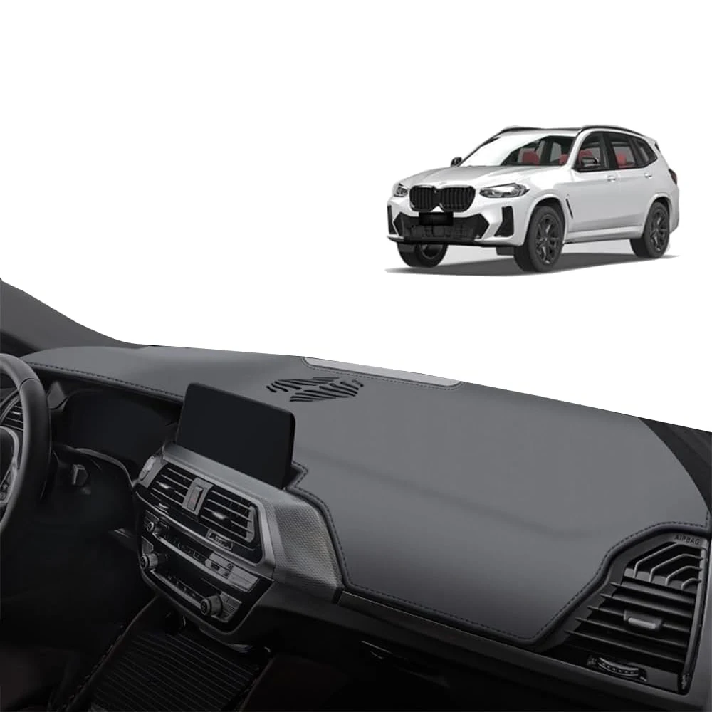 غطاء لوحة القيادة الجلدية متوافق مع BMW X3 G01 2025 2024 2023 2022 2021 2020 2019 2018 غطاء لوحة القيادة الشمس الظل
