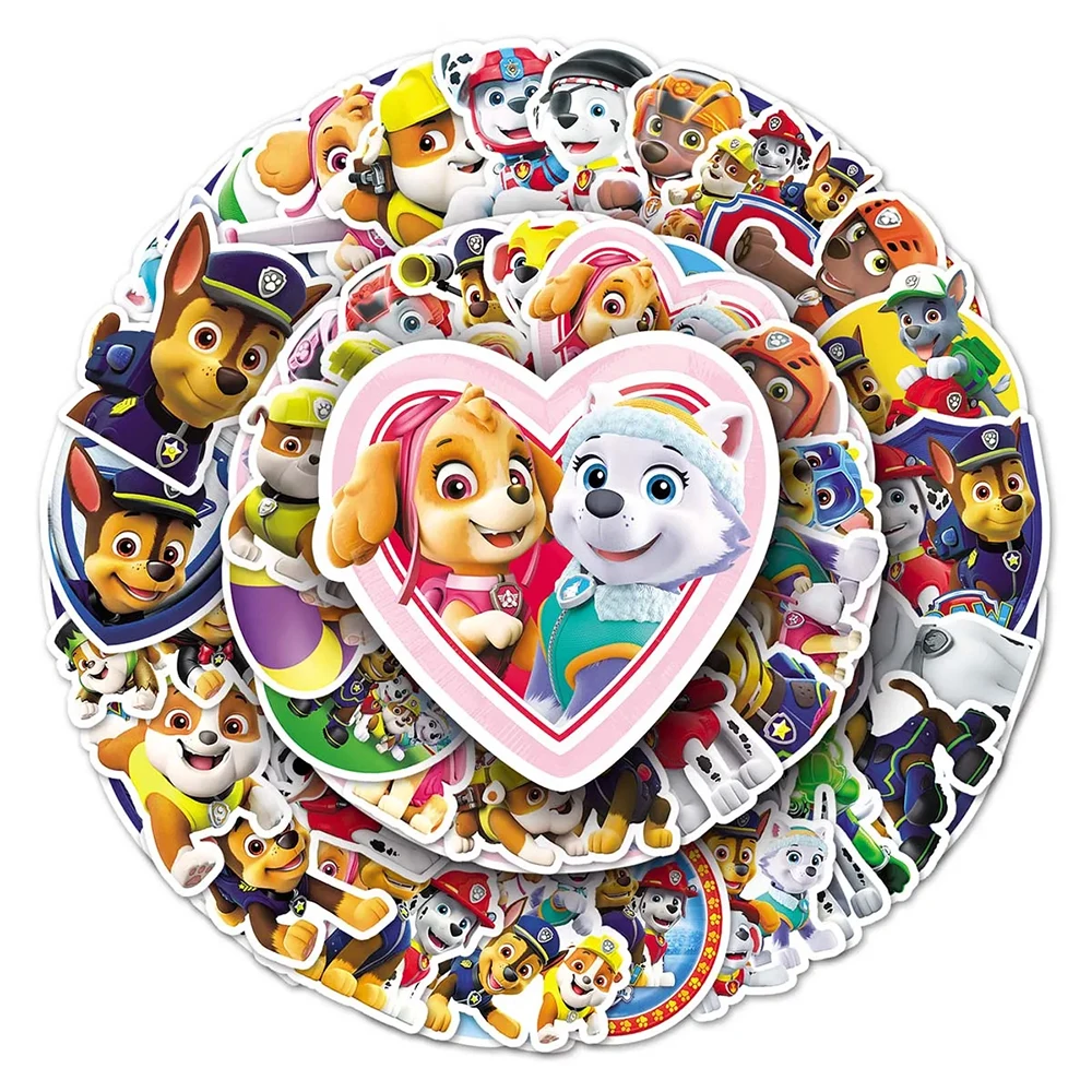 

10/30/50PCS Cute PAW Patrol Cartoon Stickers DIY Decals Decoration Phone Skateboard Graffiti Funny Sticker Toy Gift for Kids