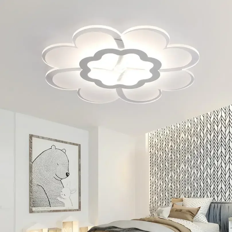 مصباح سقف جديد على شكل زهرة رفيعة للغاية، مصباح غرفة معيشة بسيط وحديث، مصباح غرفة النوم الرئيسية ذو الشخصية الإبداعية #3