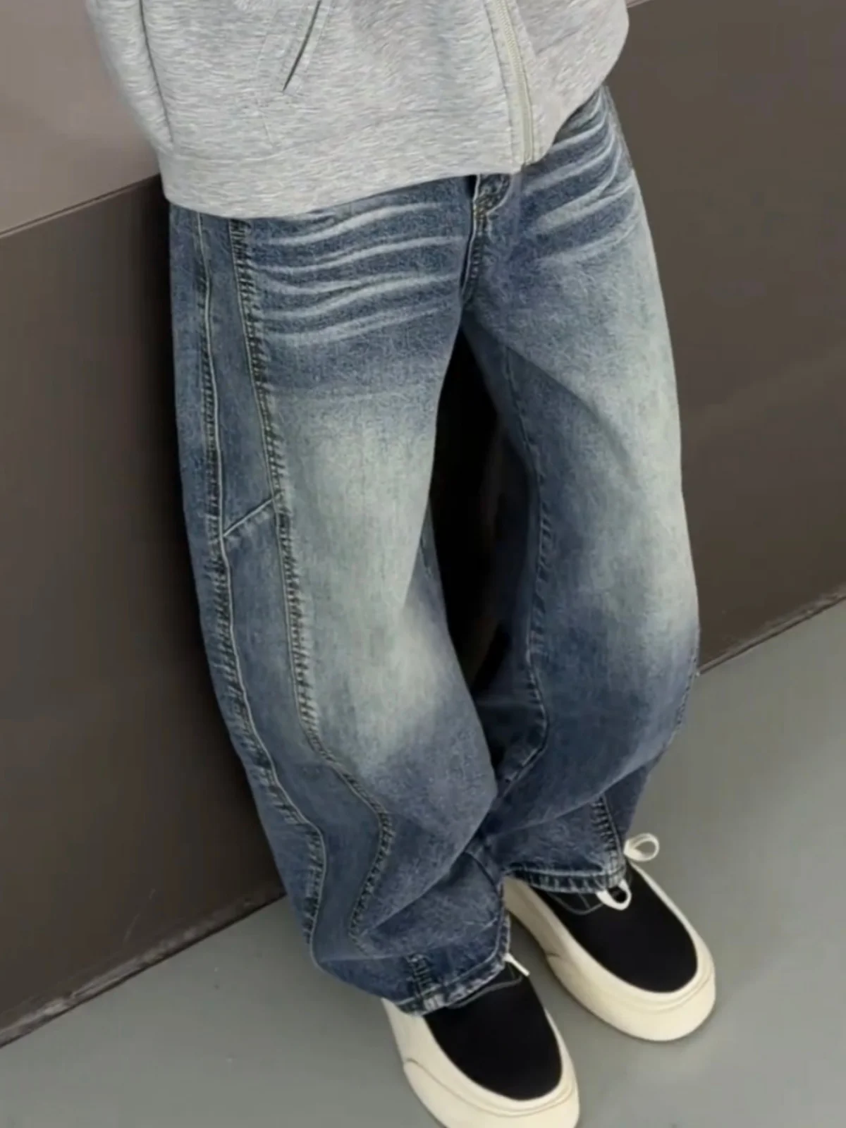

Spring New Style Men's Casual Jeans Knife Washed Denim Breathable Comfortable Elastic Straight Leggings Fashionable