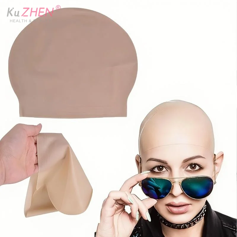 1PCRealistic Latex Bald Cap For Comfortable Lightweight Bald Head Gear Cosplay Theatre Halloween Makeup Props Durable Breathable