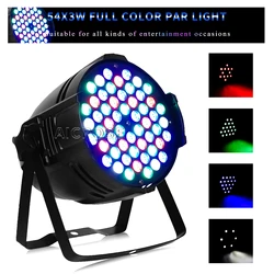 Luz Par LED RGB 3 en 1, 54x3W, RGBW, Control DMX512, equipo para DJ, discotecas, bodas, fiestas, bares, pistas de baile