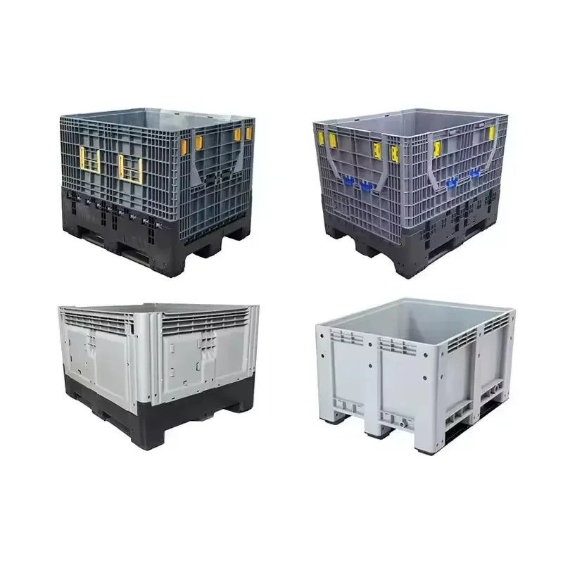 Heavy Duty Foldable Plastic Storage Basket Large Capacity Stackable Nested Crate with Perforated Design Eco Friendly