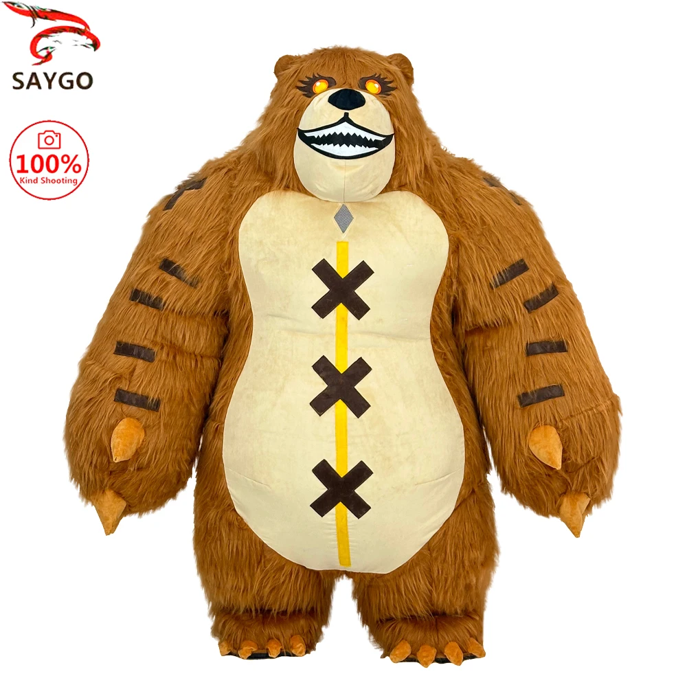 SAYGO divertido disfraz de peluche inflable de Annie Bear Adventure personaje adulto Cosplay mascota disfraz de fiesta de actuación de Halloween