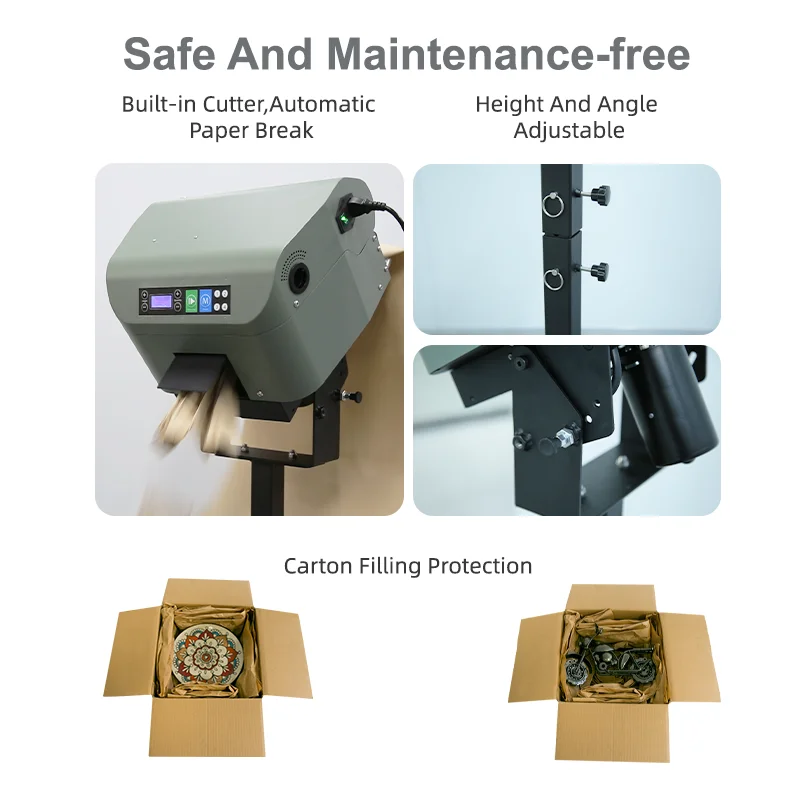 NP-P30 YJNPACK China Manufacturer Protective Wrapping Buffer Kraft Pad Void Filling Paper Cushion Packaging Machine