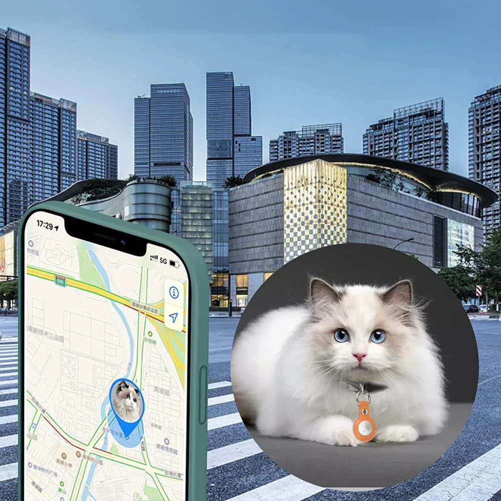 Apple Airtag와 호환되는 케이스 2개, PU 가죽 스킨 커버 Brown_BSH