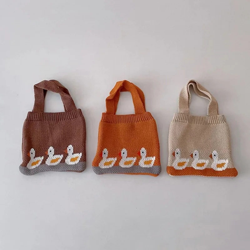 Sac à main en forme de canard mignon pour fille, petite sacoche portable de printemps pour enfants, étui de rangement pour pièces de monnaie et