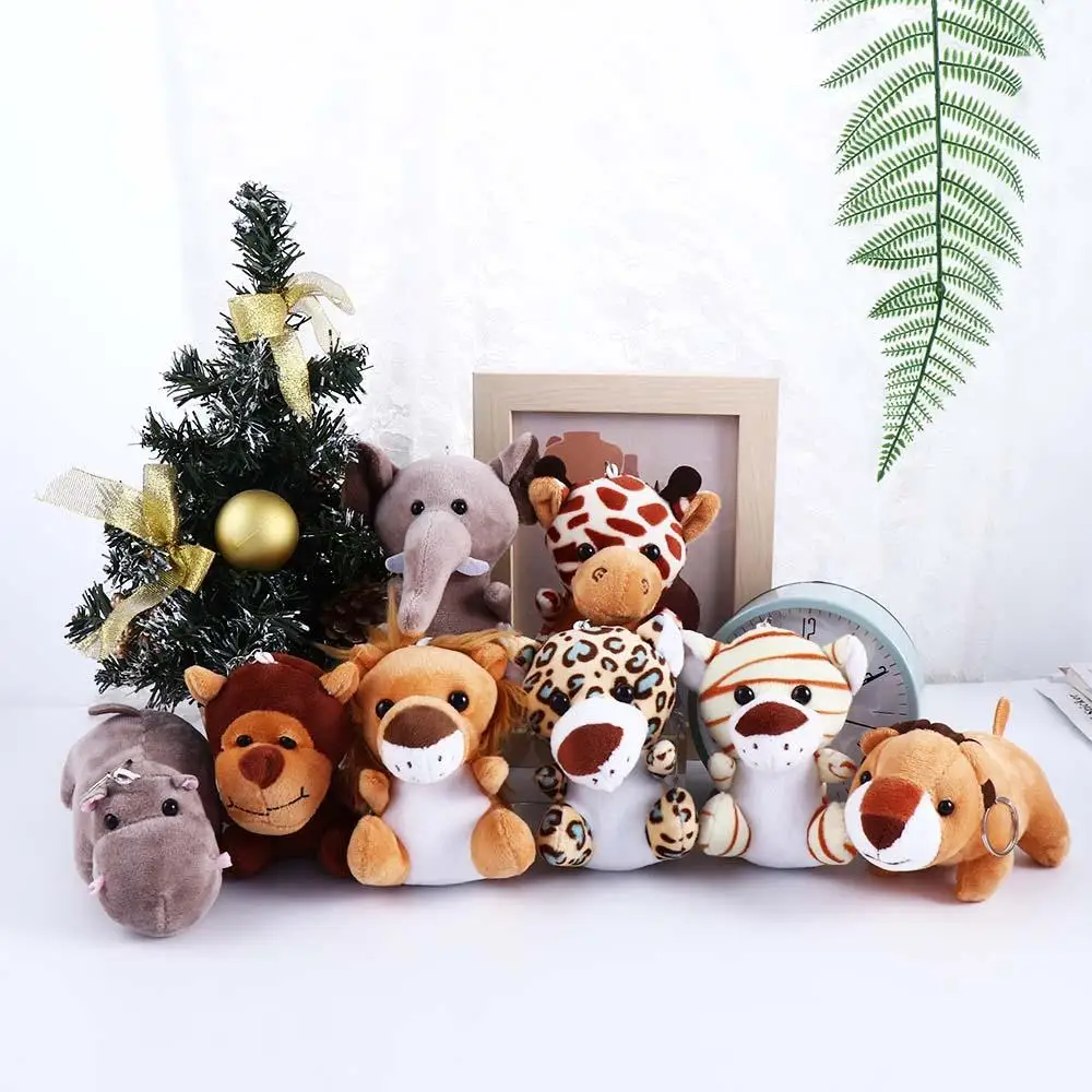 For Girl Small Pendant Jungle Brother Elephant Monkey Plush Keychain Stuffed Animal Toy Animal Plush Toy Stuffed Doll Keychain