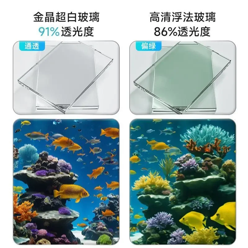 Side filter fish tank desktop fish ecological integrated fish landscaping tank household small ultra-white glass strea
