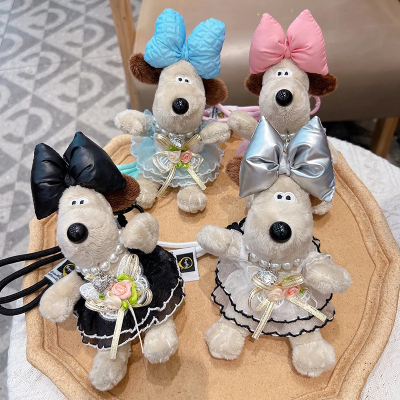 Nuevo ramo de gasa tutú de peluche chef perro llavero de coche cachorro de dibujos animados muñeca bolsa adorno chica