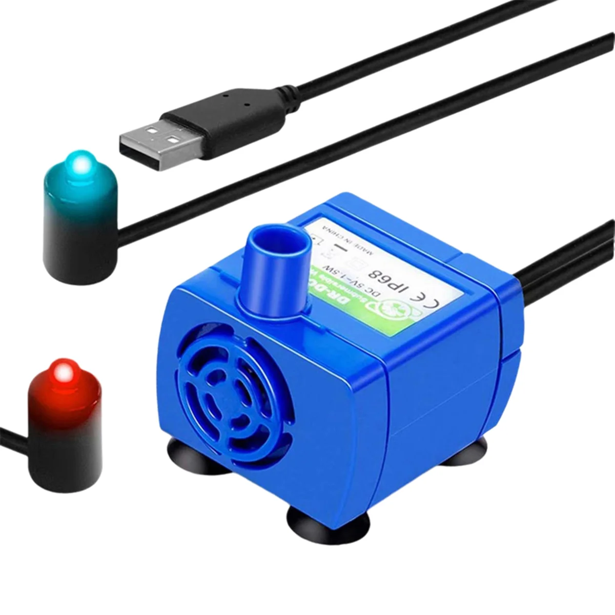 Water Pump LED Light Pet Water Fountain Motor with Water Shortage and Power Failure Warning for Pet Drinking Dispenser