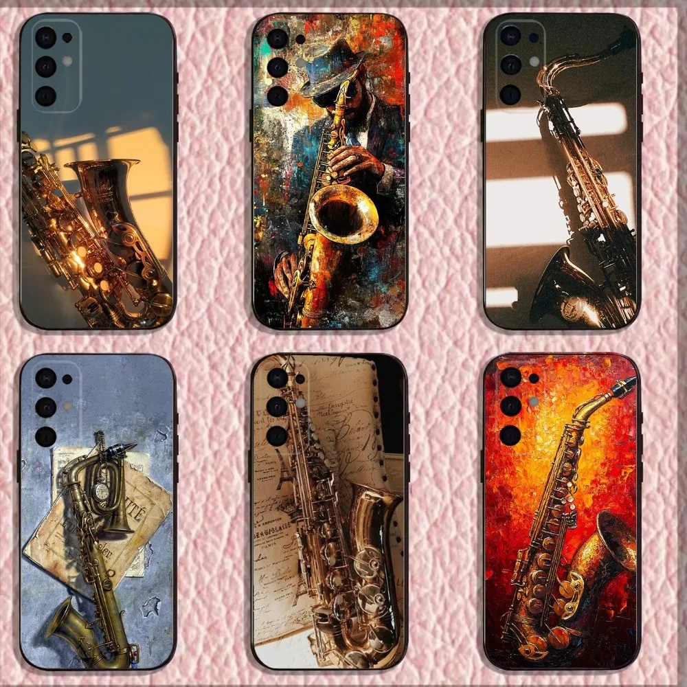 

Saxophone Music Phone Case For Samsung S25,S24,S21,S22,S23,S30,Ultra,S20,Plus,Fe,Lite,Note,10,9,5G Black Cover