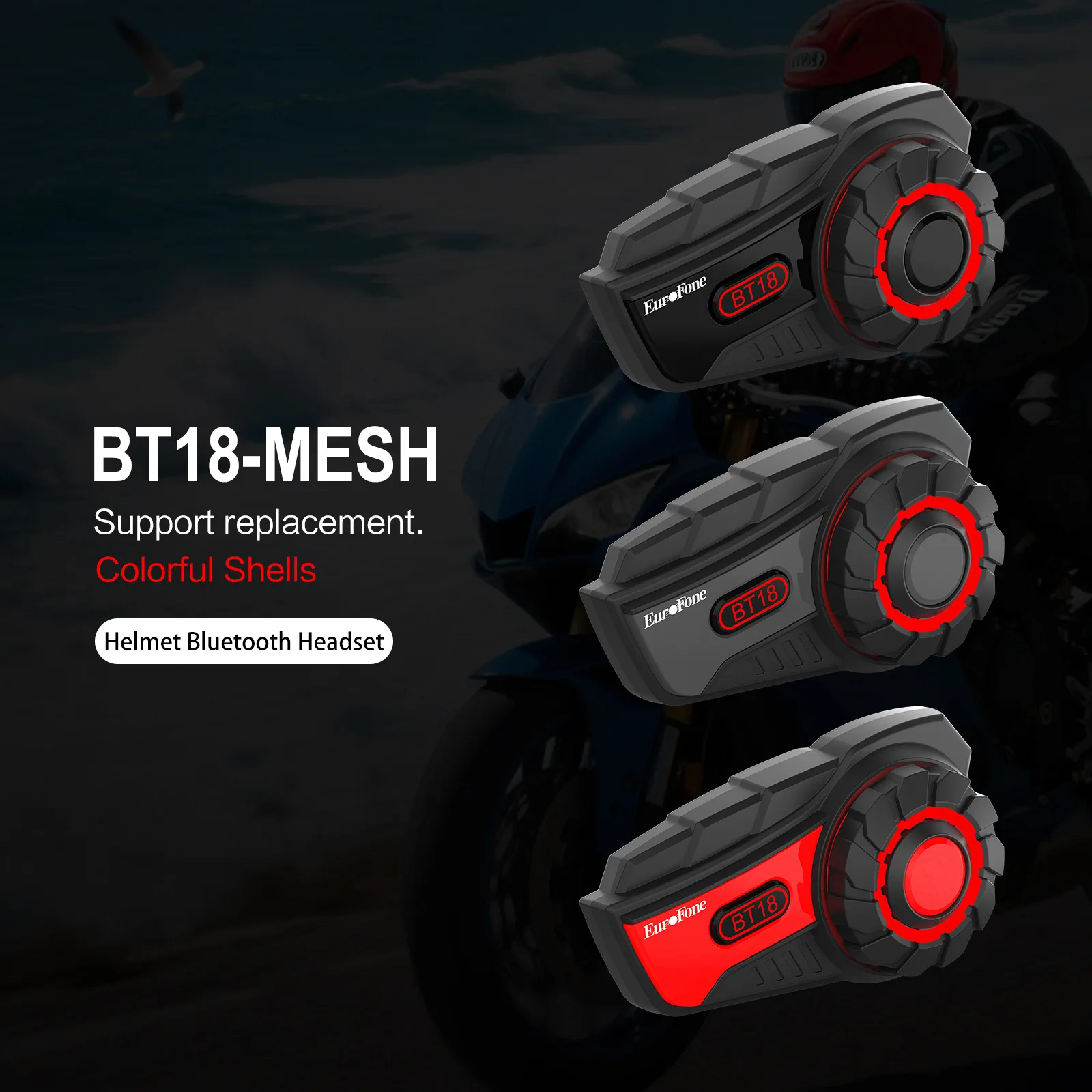 2025 hete verkoop Fabriek directe verkoop helm Bluetooth-headset MESH intelligent netwerken meerpersoons intercom motorrijden