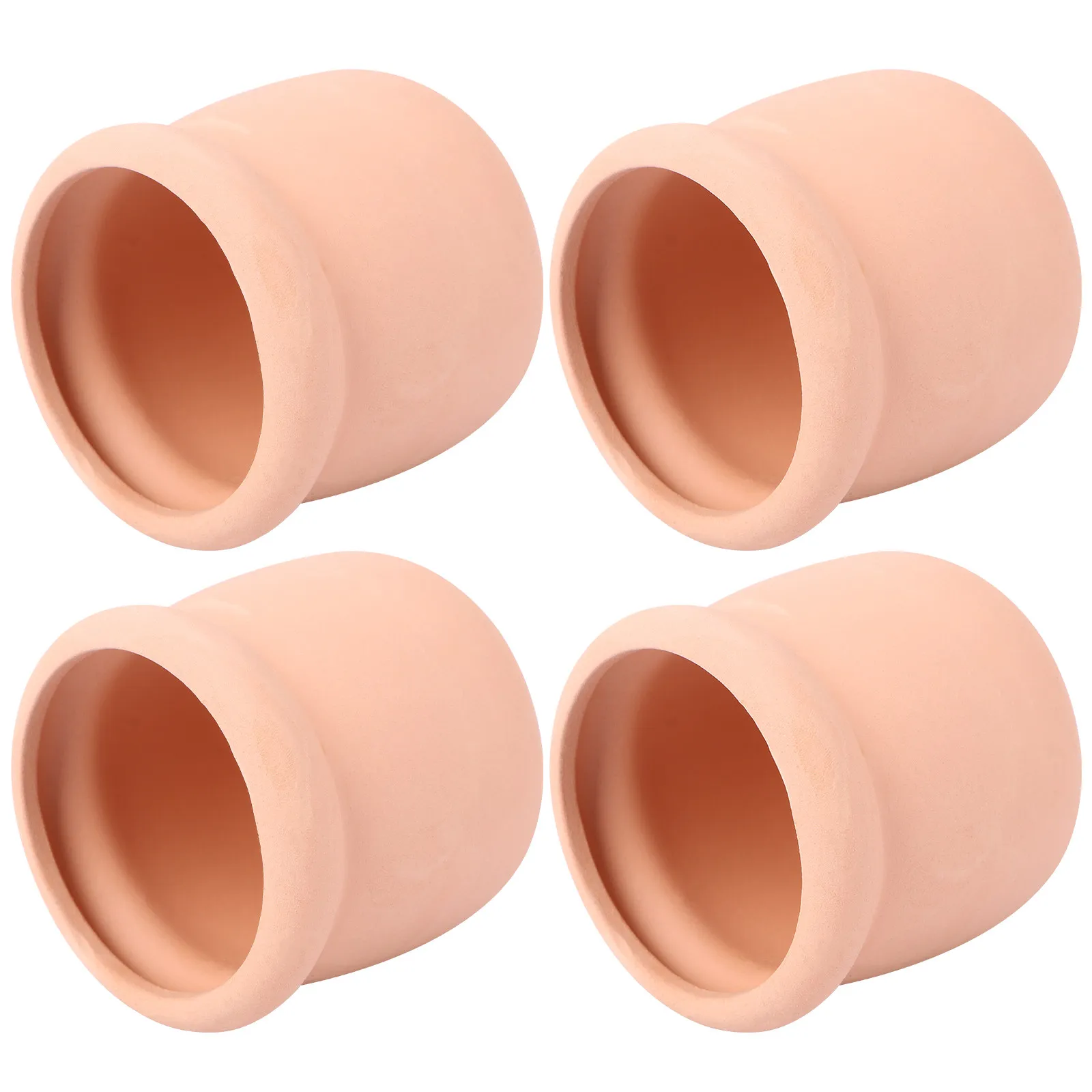 4Pcs Round Red Terracotta Succulent Flower Pots Eco Friendly Clay Planters for Home Garden Office Decor Stylish Bowl Shaped