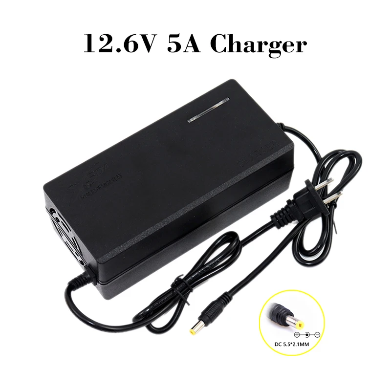 New 12.6V 5A Lithium Battery Charger AC110-220V to DC For 3 Series 12V Power Supply Sprayer etc Li-ion Cells Fast&Safe Charging image 3