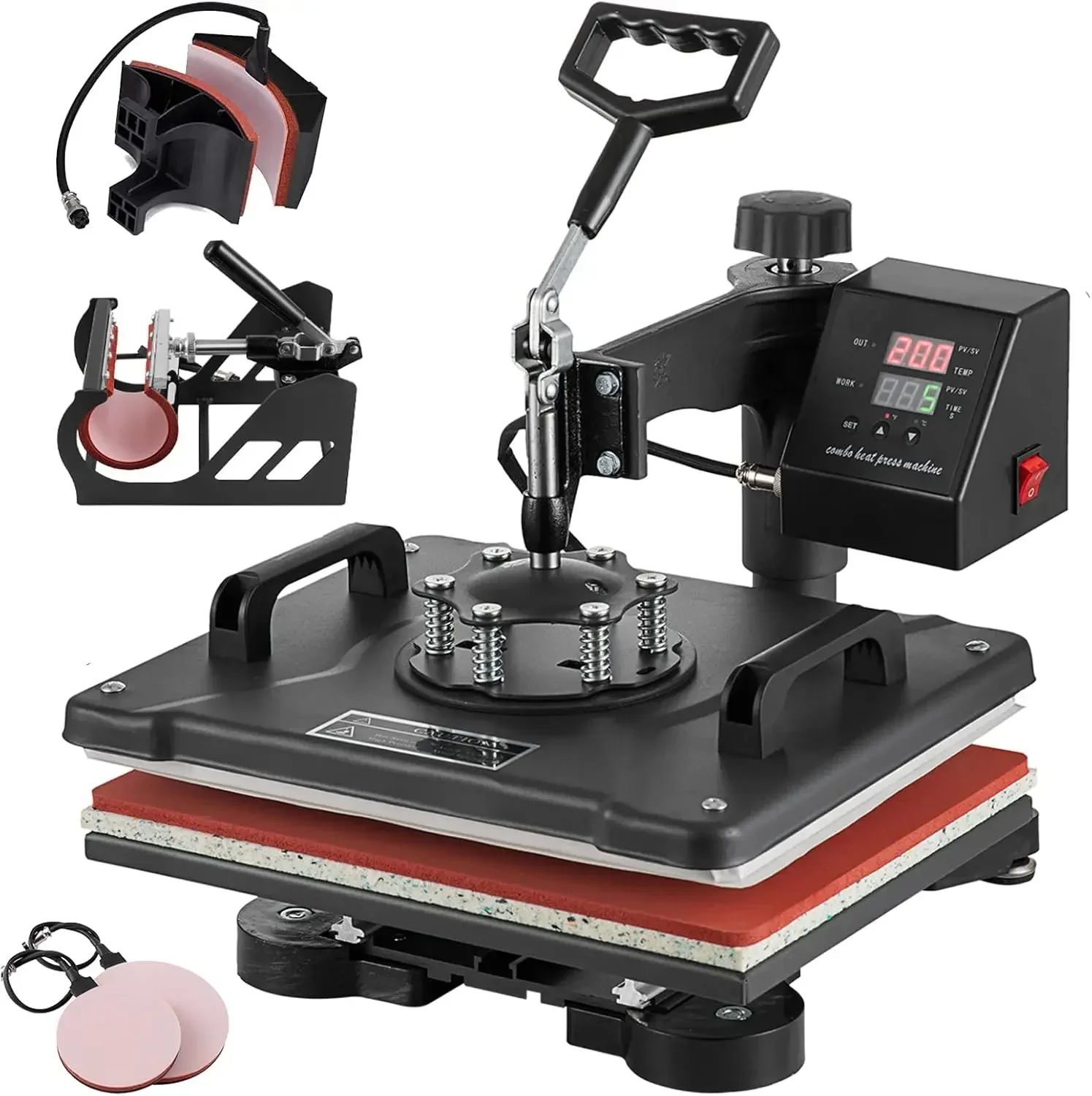 

Bestseller5 in 1 Heat Press Machine, 12x15 inch Swing Away Heat Press for Sublimation, T Shirt Pressing Machine Multifunction